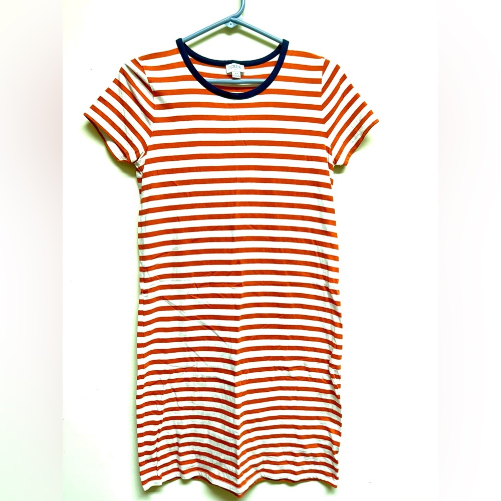 J. Crew Orange and White Striped Dress